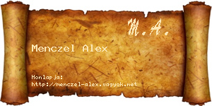 Menczel Alex névjegykártya